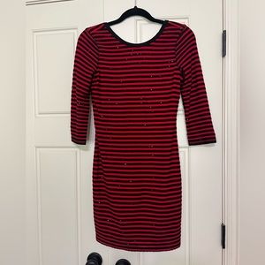 Express Black and Red Striped Dress